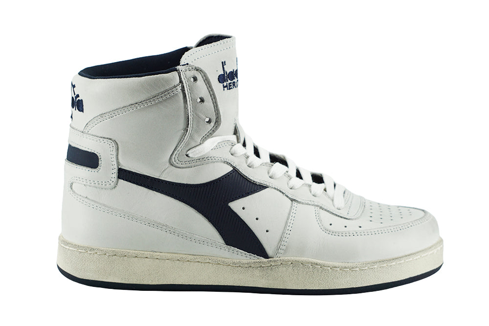 Mi Basket White Leather High Sneakers