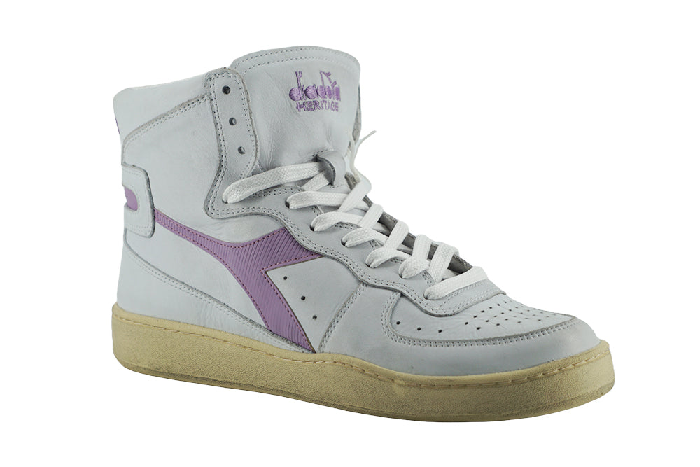 Mi Basket White Leather High Sneakers