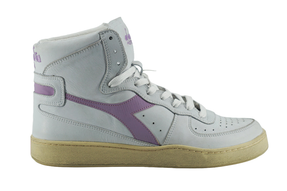 Mi Basket White Leather High Sneakers