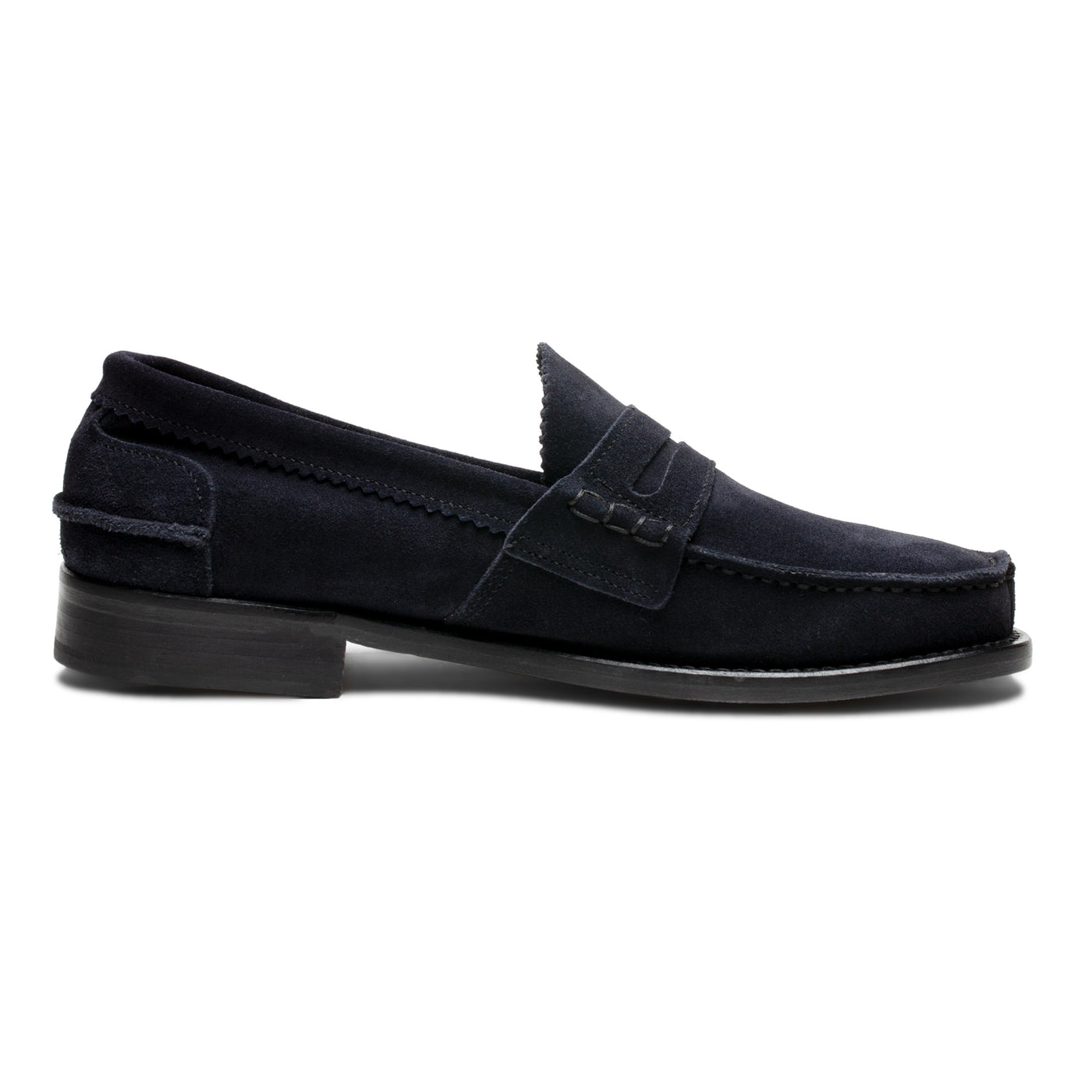 Dark Blue Suede Leather Mens Loafers Shoes