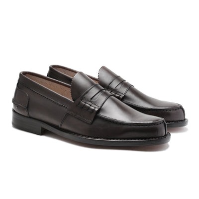 Dark Brown Leather Mens Loafers Shoes