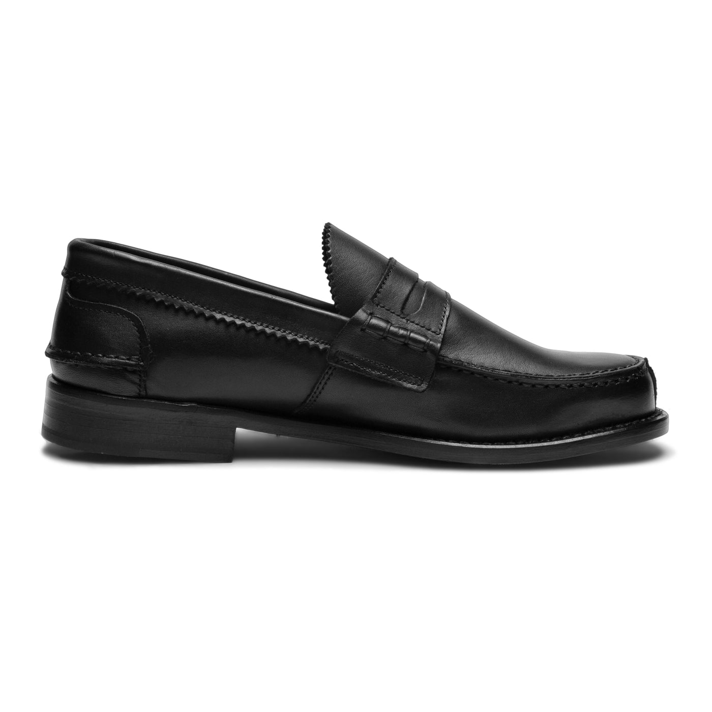 Black Calf Leather Mens Loafers Shoes