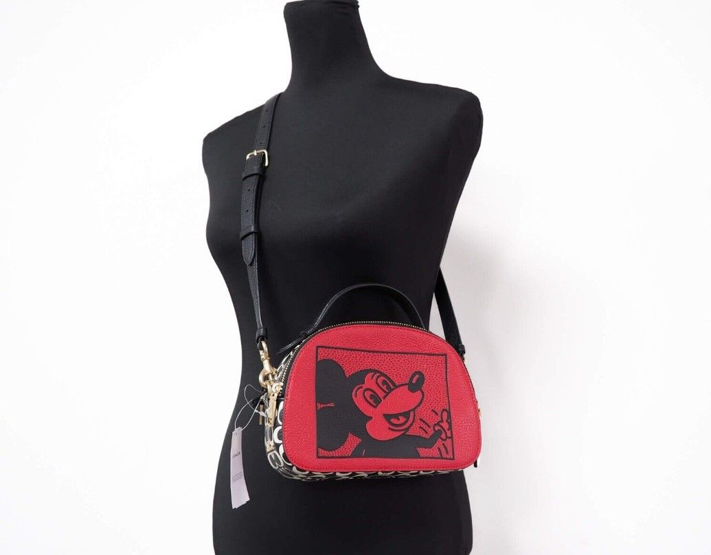 Mickey Mouse X Keith Haring Serena Pebble Leather Satchel Handbag