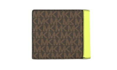 Cooper Brown Neon Signature Leather Graphic Logo Billfold Wallet