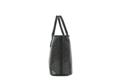 Jodie Small Black Jacquard Logo Recycled Polyester Tote Bag Handbag