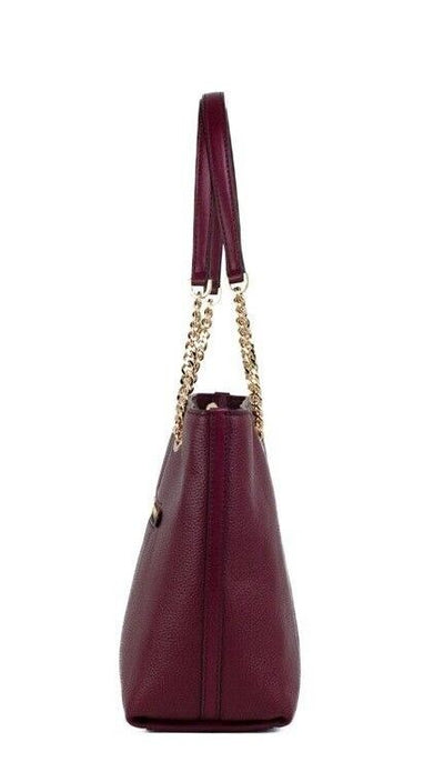 Jet Set Medium Mulberry Leather Front Zip Chain Tote Bag Handbag