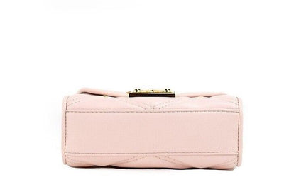 Serena Small Smooth Pink Vegan Leather Studded Flap Crossbody Bag