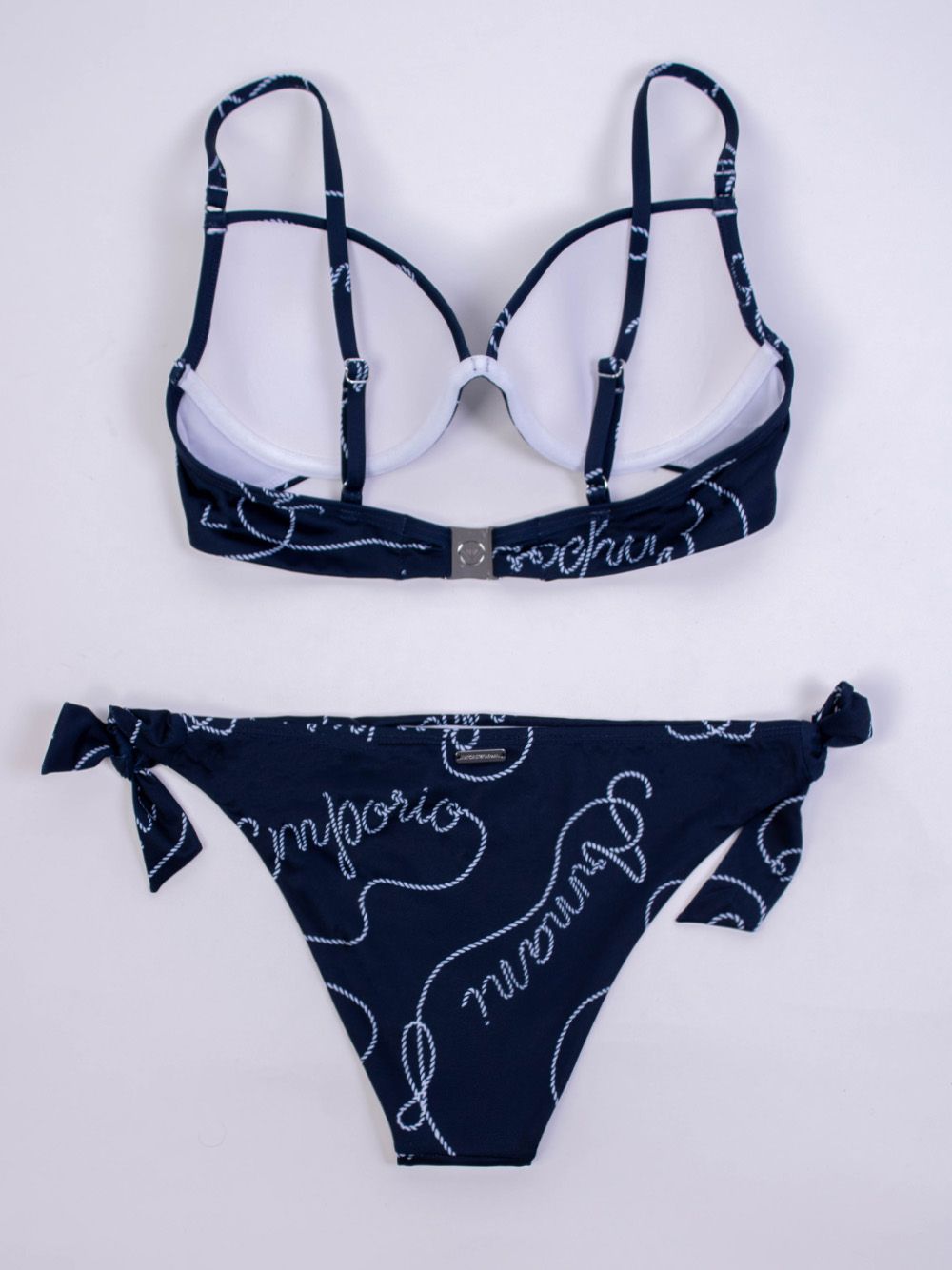 Printed Blue Terry Triangle Bikini