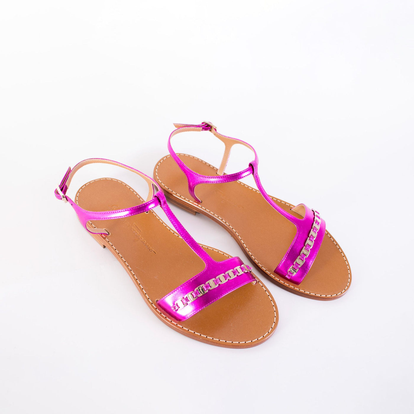 Fuchsia Leather Tremiti Sandals