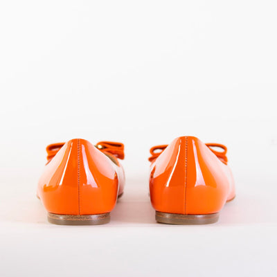 Varina Orange Leather Ballerinas