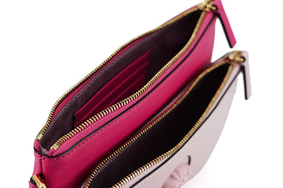 Pink Calf Leather Pouch Bag