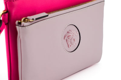 Pink Calf Leather Pouch Bag