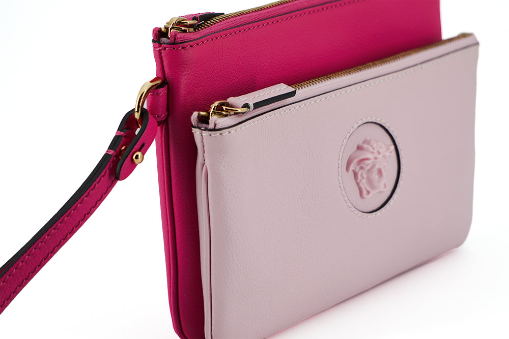 Pink Calf Leather Pouch Bag