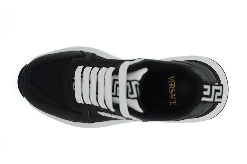 Black and White Calf Leather Sneakers