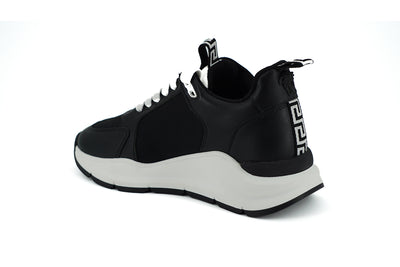 Black and White Calf Leather Sneakers