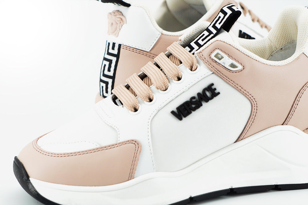 Light Pink and White Calf Leather Sneakers