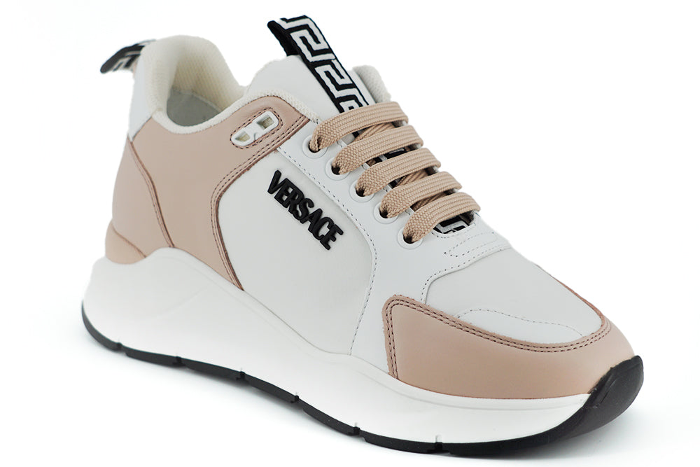 Light Pink and White Calf Leather Sneakers