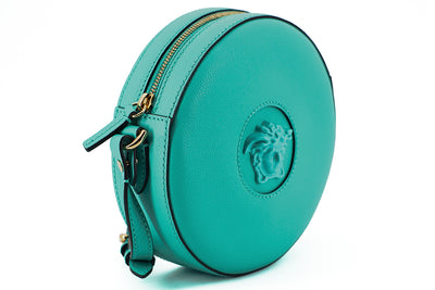 Mint Green Calf Leather Round Disco Shoulder Bag