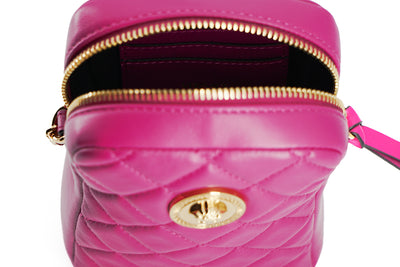 Purple Quilted Nappa Leather Mini Crossbody bag