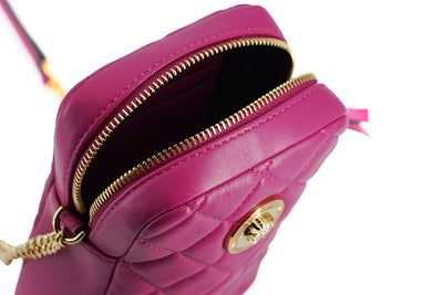 Purple Quilted Nappa Leather Mini Crossbody bag