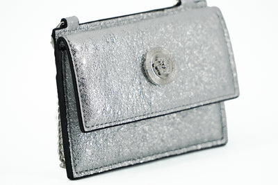 Silver Leather Neck Wearing Card Case