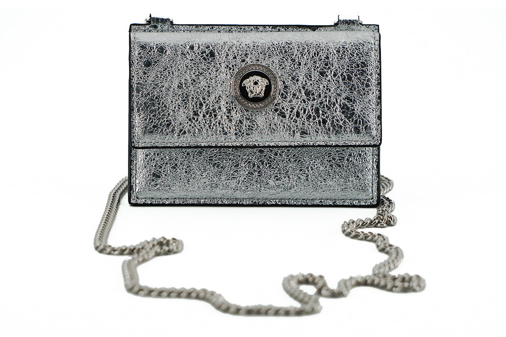 Silver Leather Neck Wearing Card Case