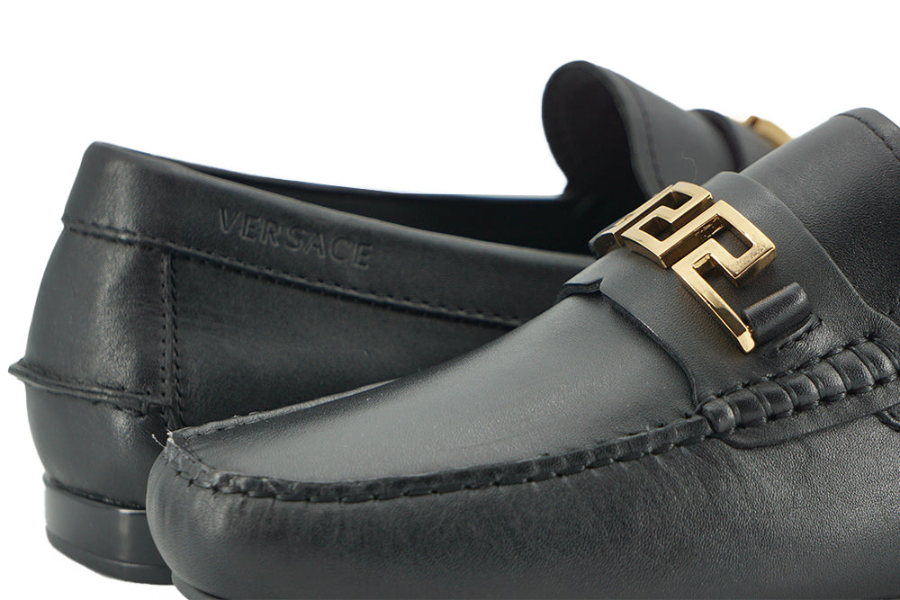 Black Calf Leather Loafers Shoes