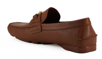 Natural Brown Calf Leather Loafers Shoes