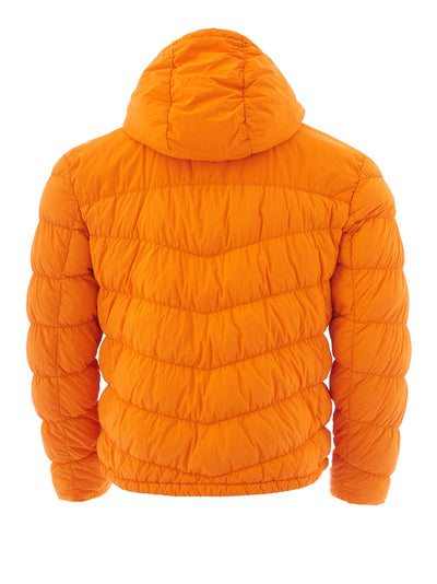 Orange Quilted Hooded Jacket