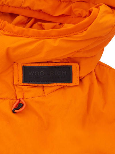 Orange Quilted Hooded Jacket