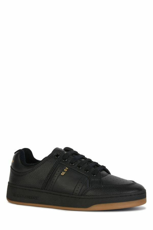 Black Calf Leather Low Top Sneakers