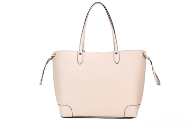 Edith Large Soft Pink Saffiano Leather Open Top Shoulder Tote Bag