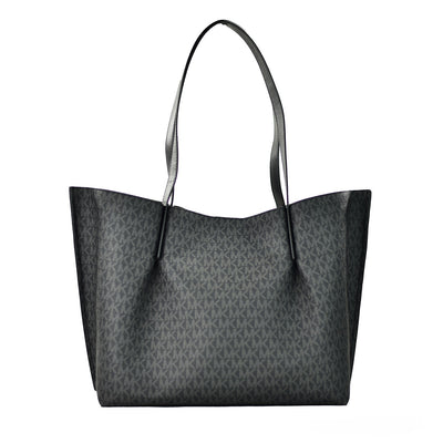 Emilia Large Black Signature PVC East West Tote Bag Purse