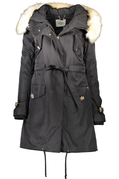 Black Polyester Jackets & Coat