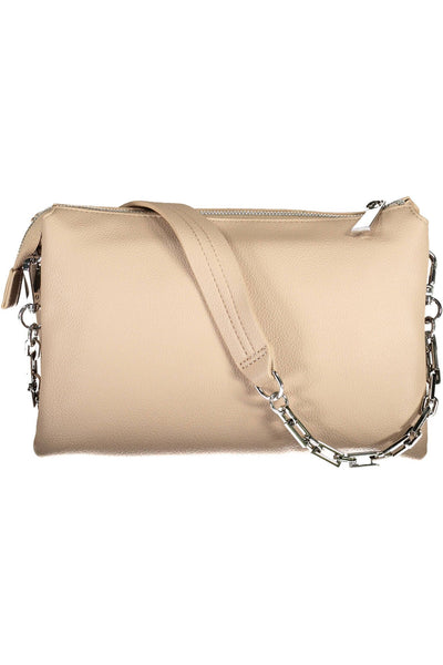 Beige Polyurethane Handbag