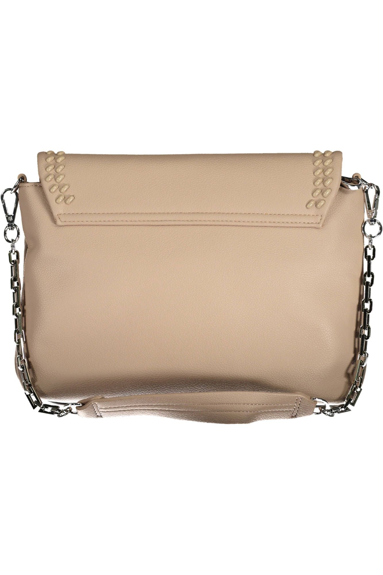 Beige Polyurethane Handbag