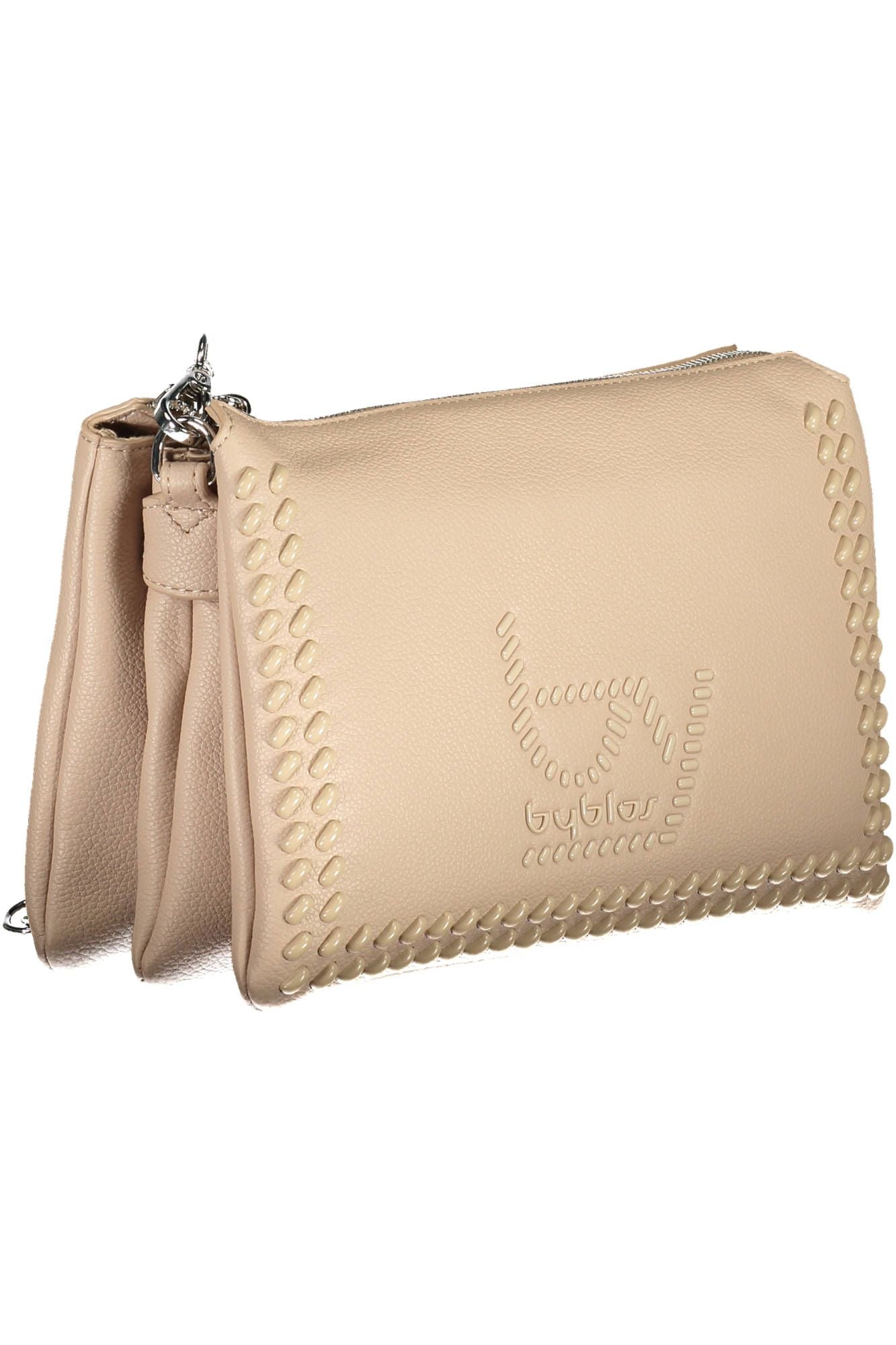 Beige Polyurethane Handbag