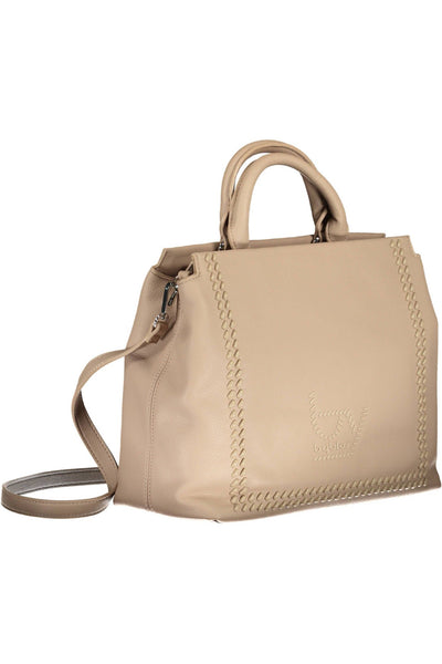 Beige Polyurethane Handbag