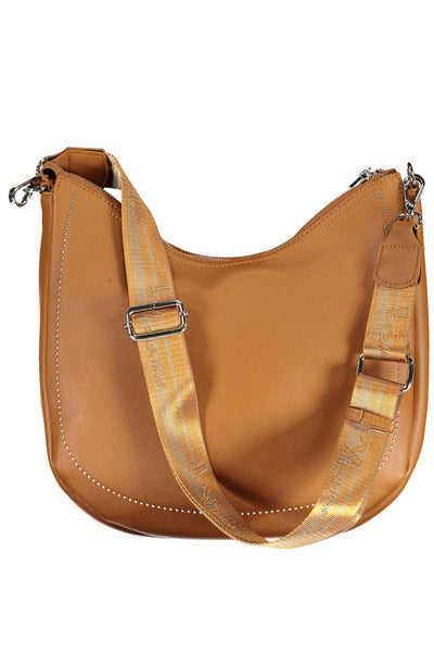 Brown Polyurethane Handbag