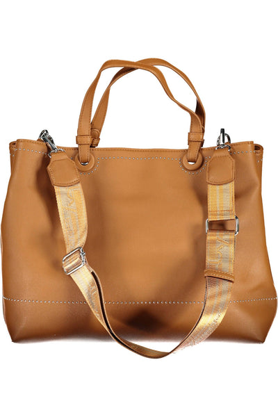 Brown Polyurethane Handbag