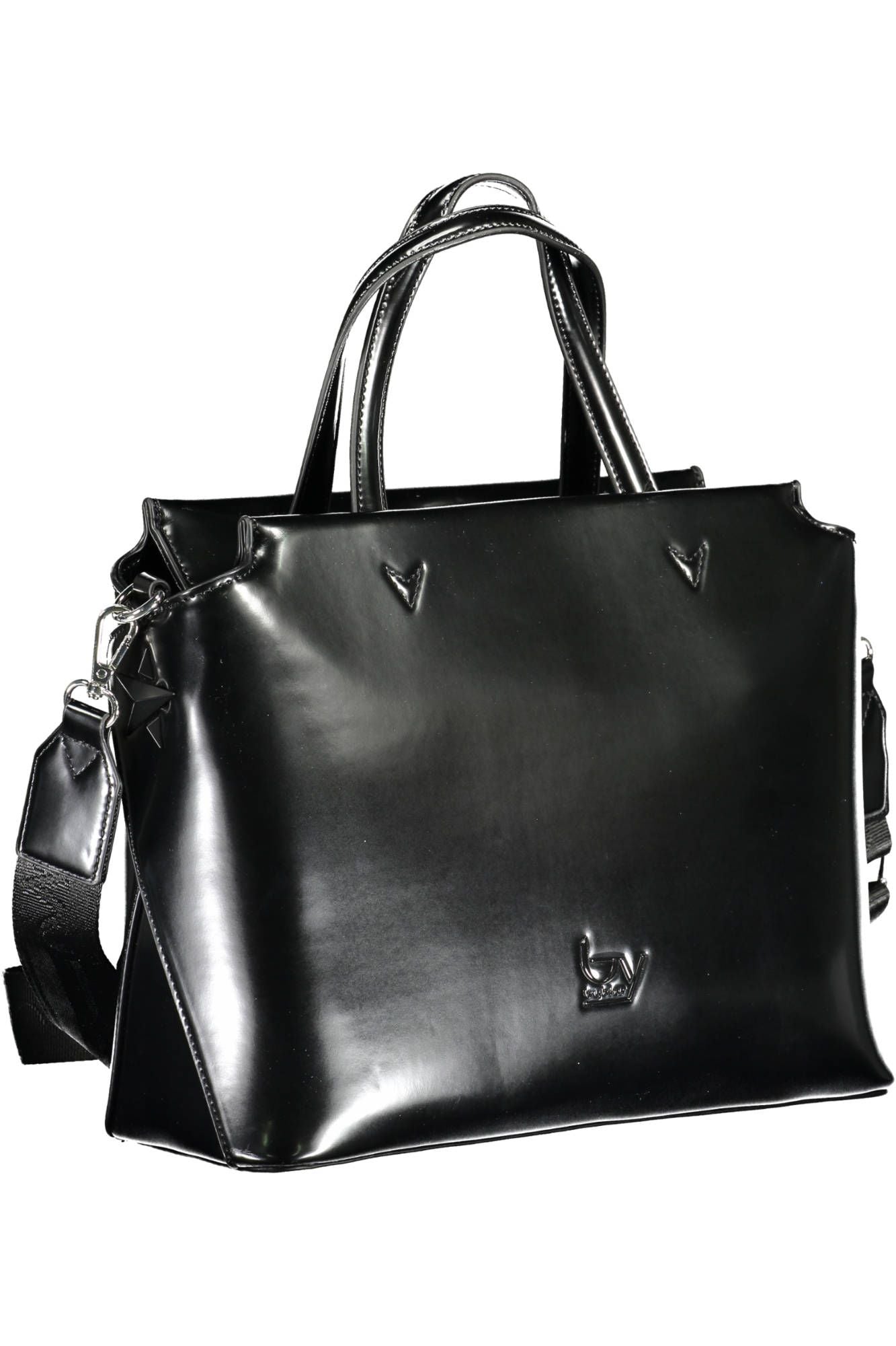 Black Polyurethane Handbag