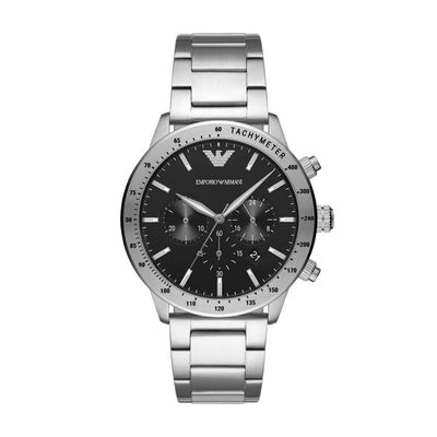 Silver Steel Chronograph Watch