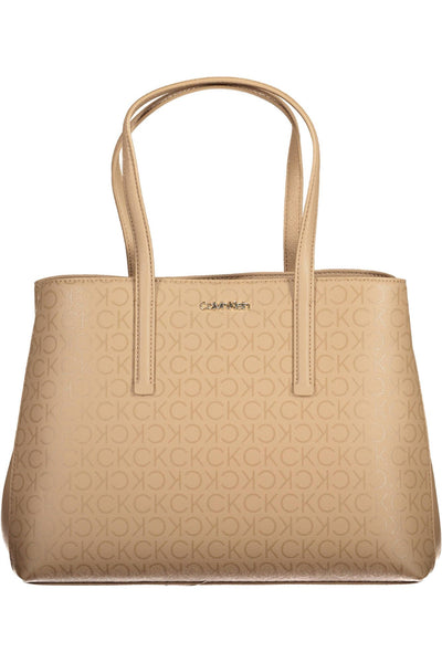 Beige Polyester Handbag