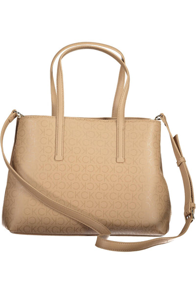 Beige Polyester Handbag