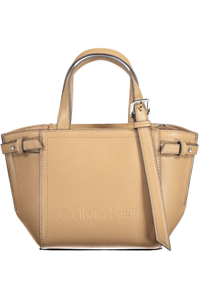 Brown Polyester Handbag