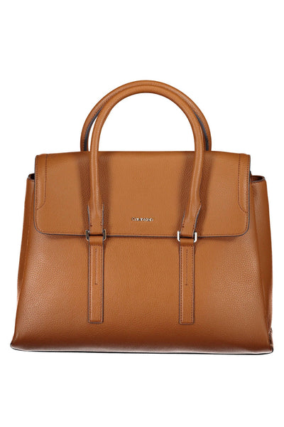 Brown Polyurethane Handbag