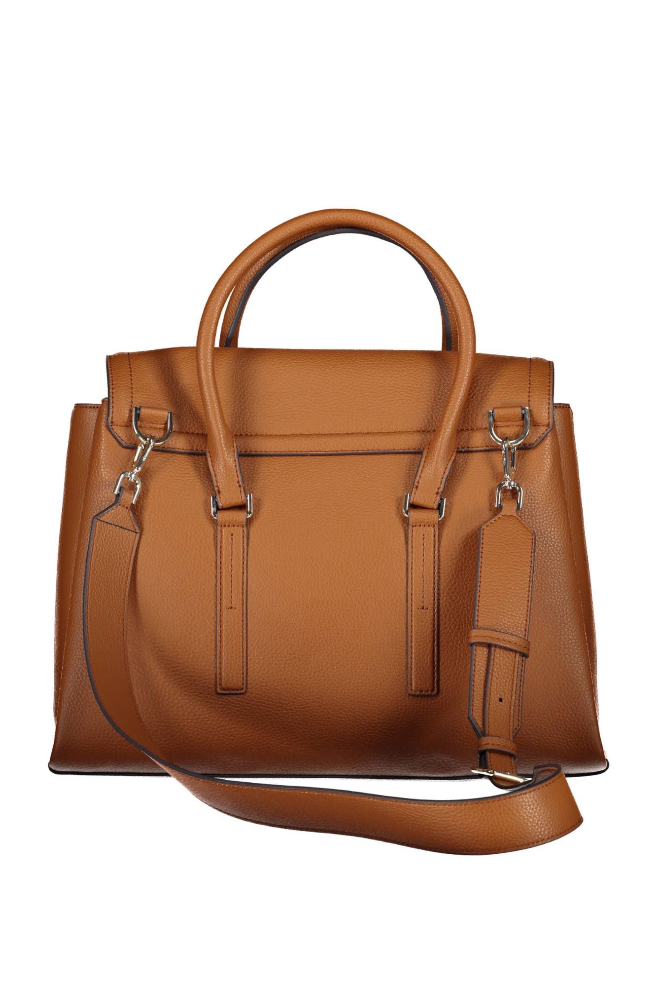 Brown Polyurethane Handbag