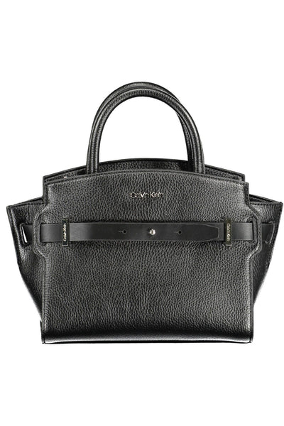 Black Polyurethane Handbag