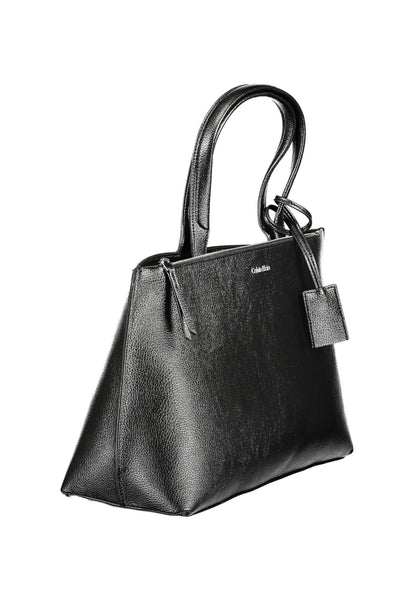 Black Polyurethane Handbag