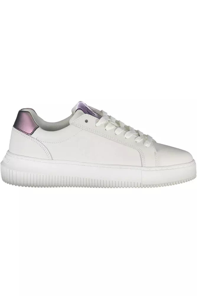 White Polyester Sneaker